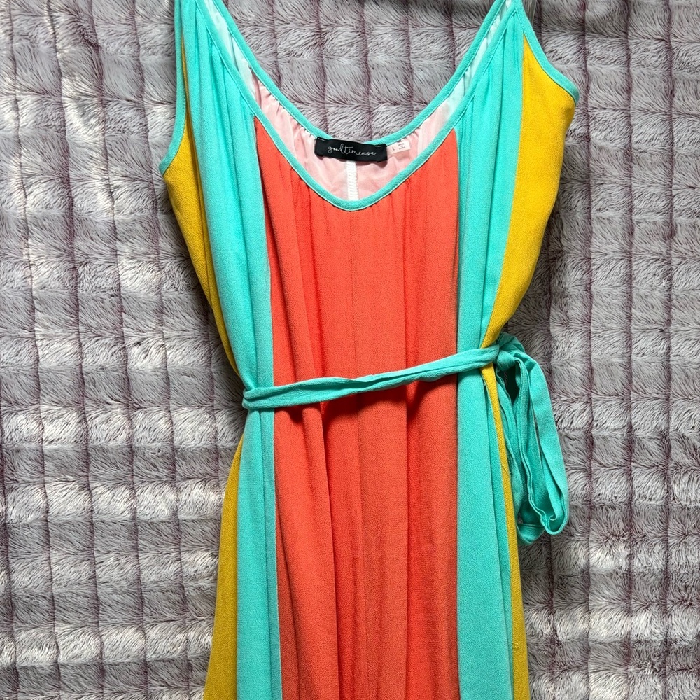 Colorful Spaghetti Strap Jumpsuit - Picture 2 of 4